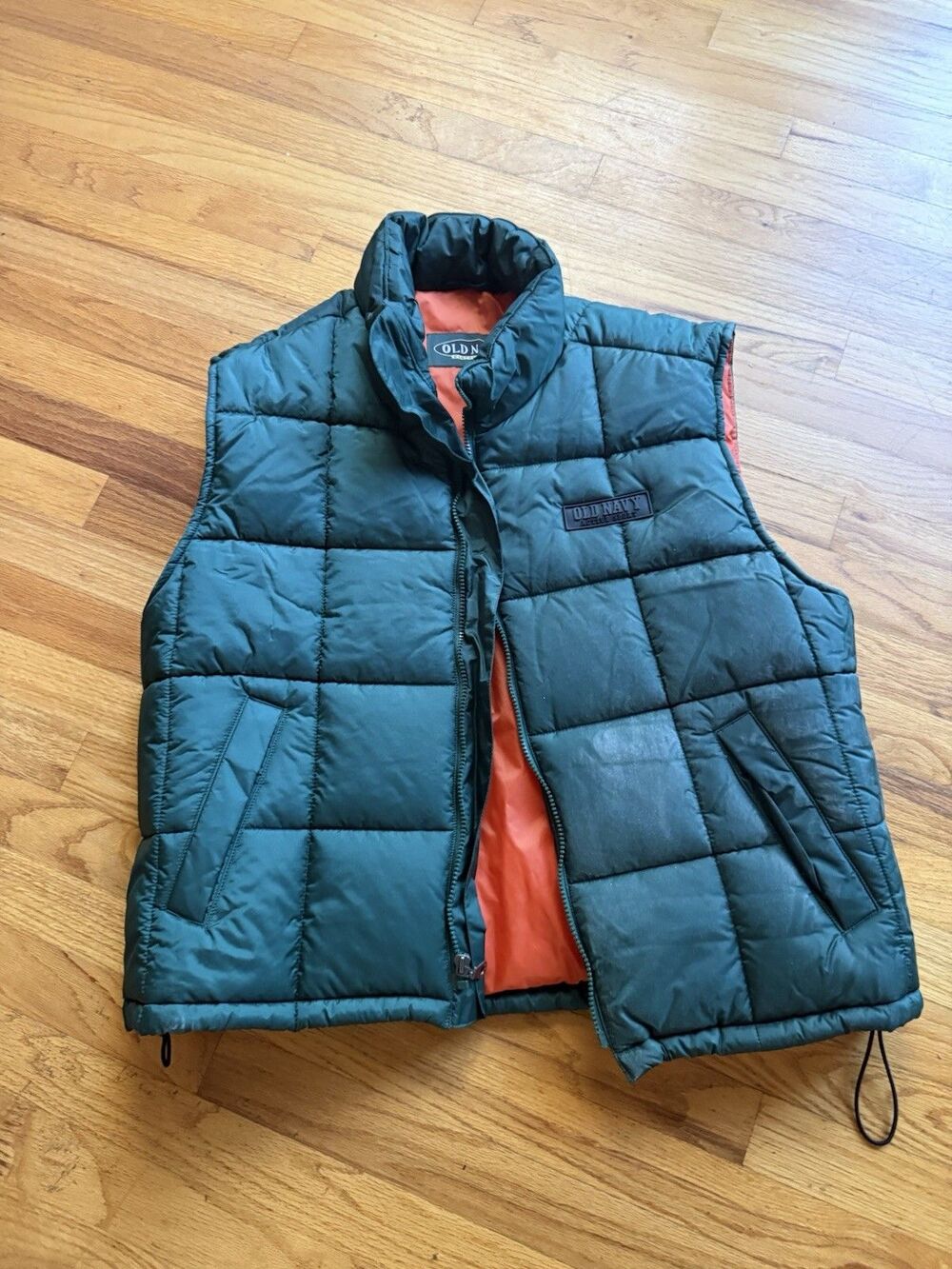 NEW NWT Old Navy Men's Vintage Active Sport Quilted Puffer Vest Size Large GREEN